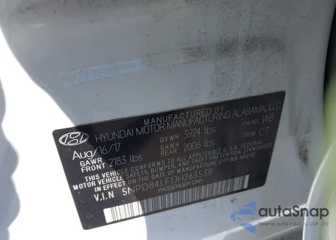 2018 Hyundai Elantra Sel z USA, uszkodzony, nr VIN 5NPD84LF1JH263538